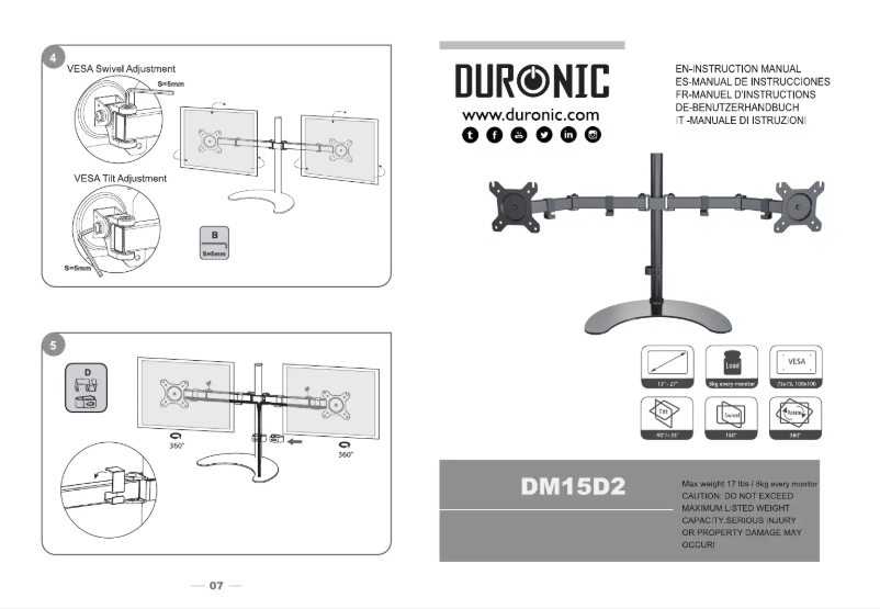 Página 1 del manual Manual de usuario Duronic DM15D2