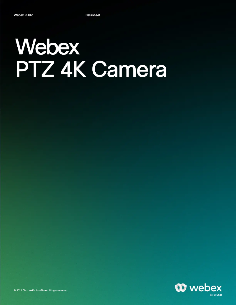 Page 1 de la notice Manuel utilisateur Cisco Webex PTZ 4K Camera