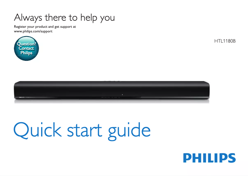 Page n°1 - Guide de démarrage rapide Philips HTL1180B