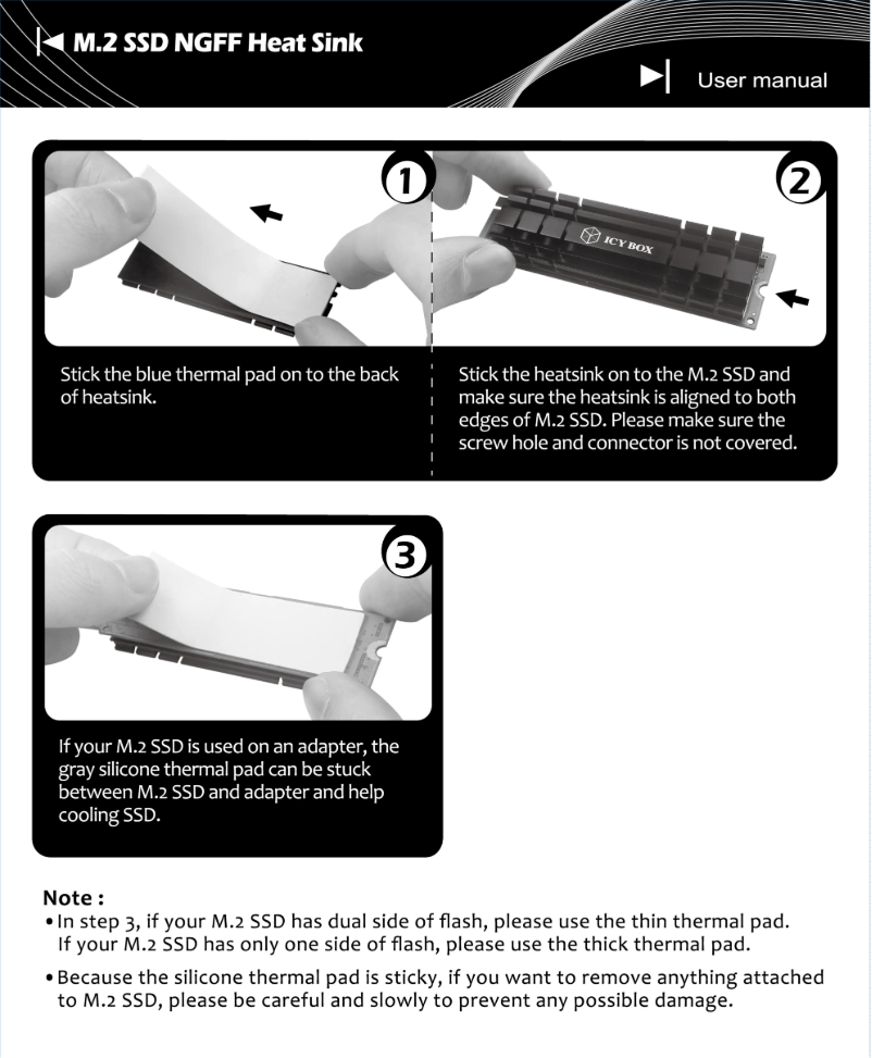 Page 1 de la notice Manuel utilisateur Icy Box IB-M2HS-701