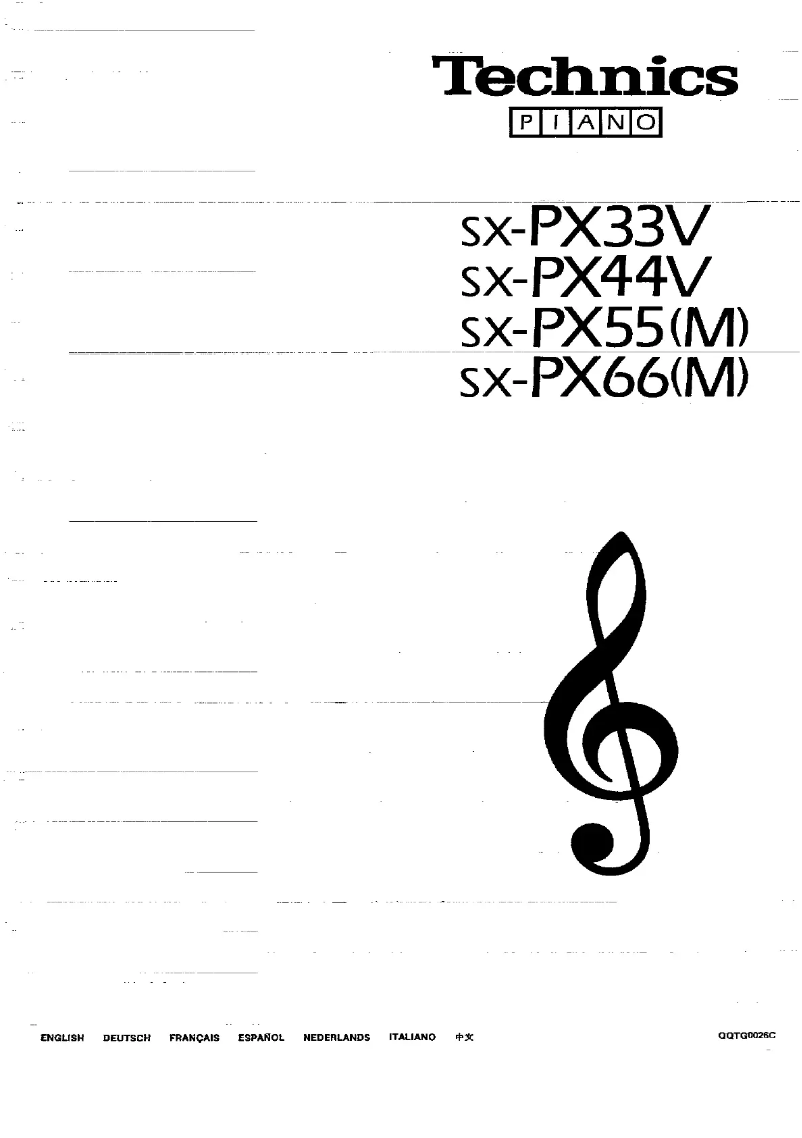 Page 1 de la notice Manuel utilisateur Technics SX-PX33V