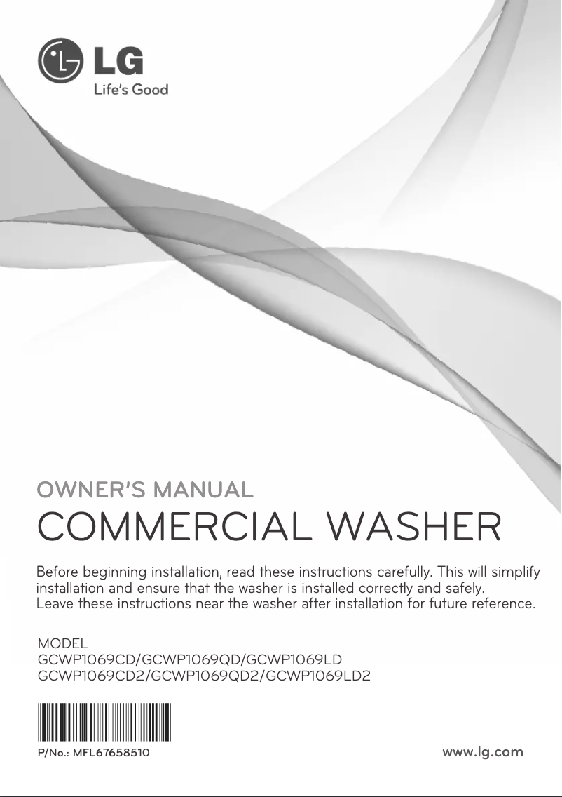 Page n°1 - Manuel utilisateur LG GCWP1069QD2