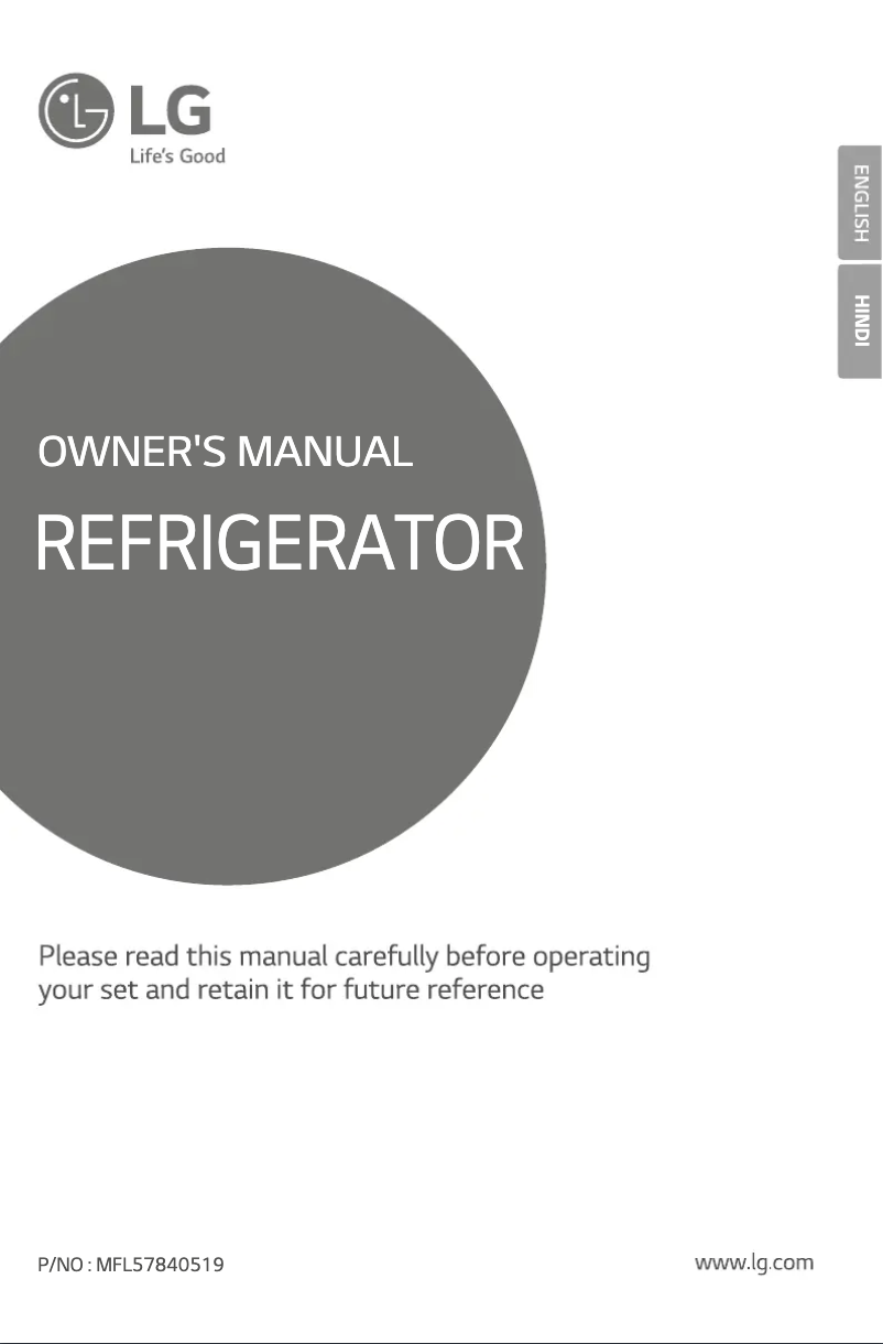 Page 1 de la notice Manuel utilisateur LG GL-B332SLTL
