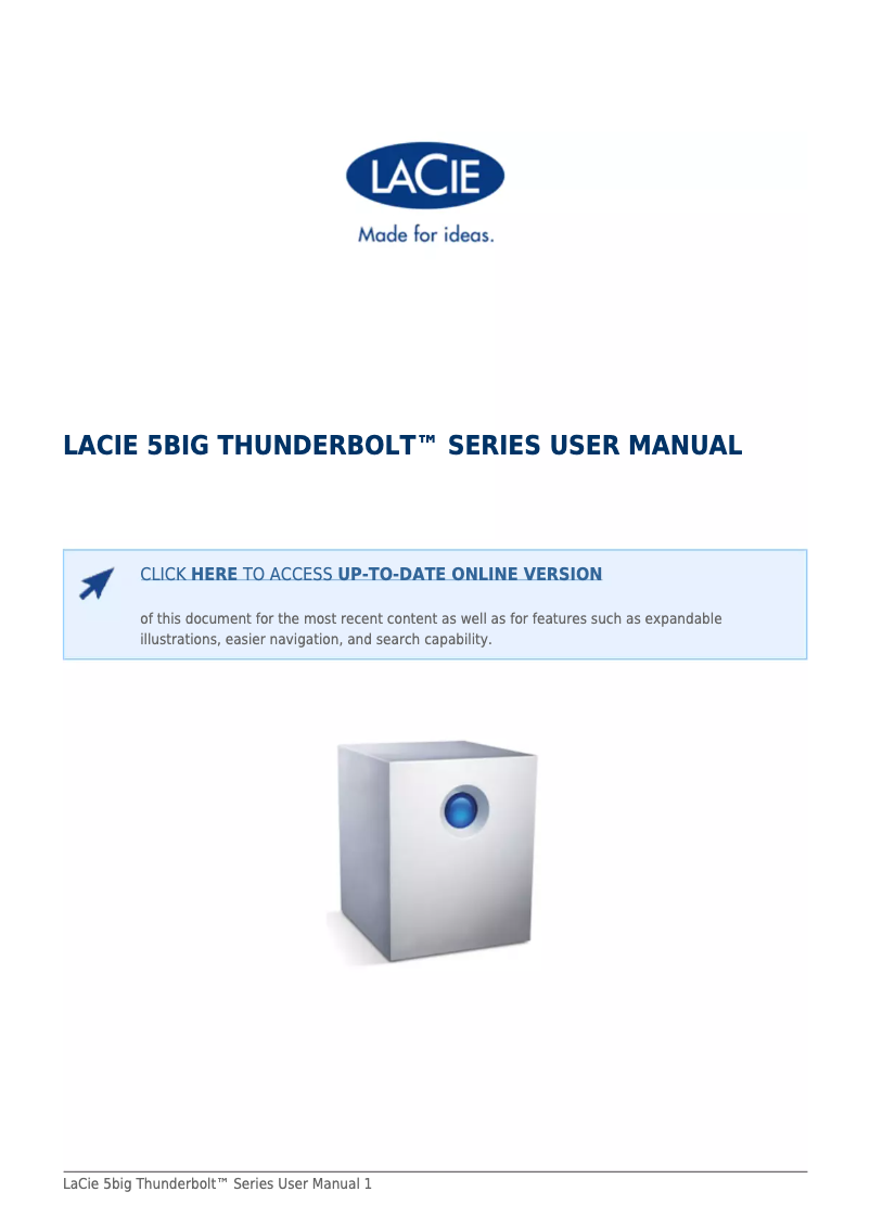 Página 1 del manual Manual de usuario LaCie 5big Thunderbolt 10TB