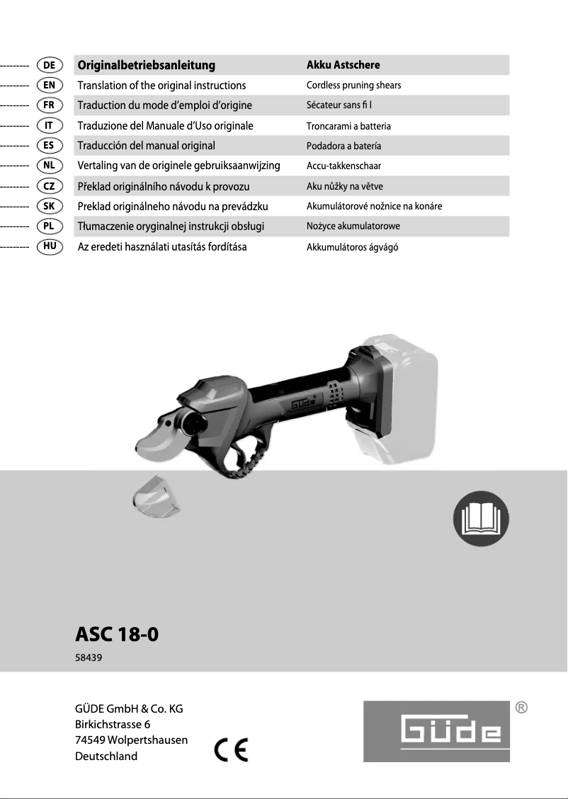 Page n°1 - Manuel utilisateur Güde ASC 18-0