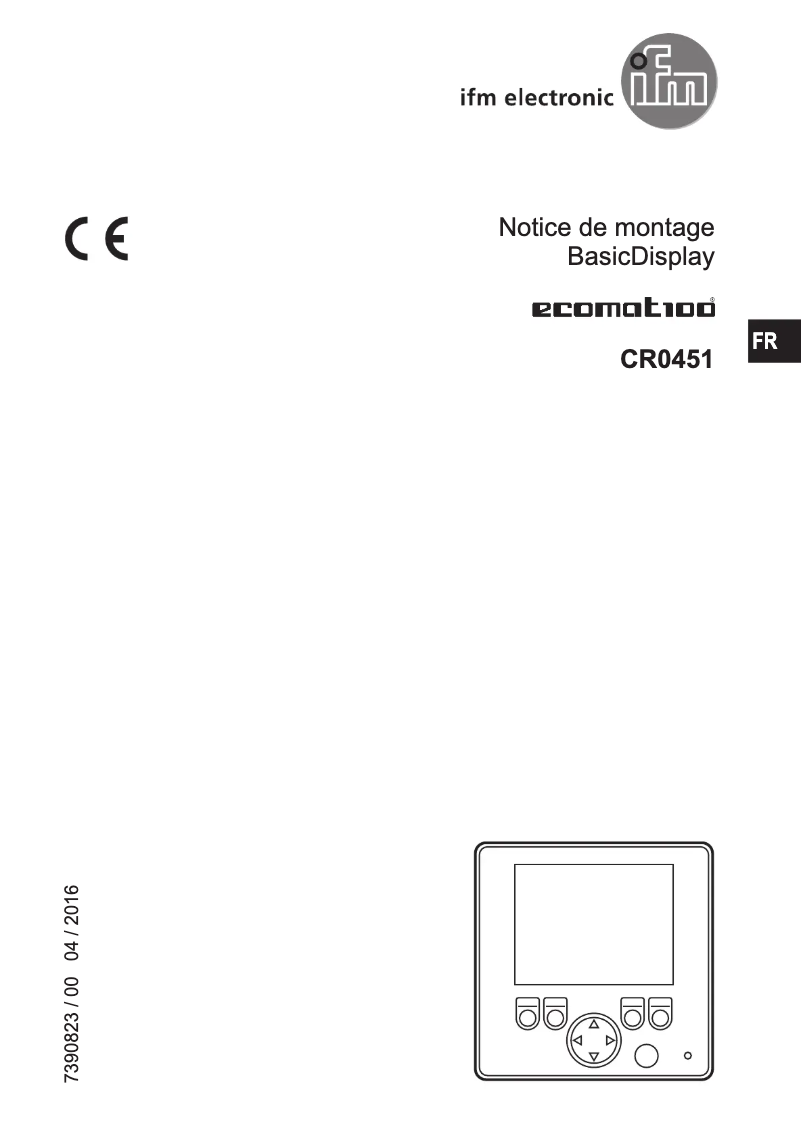 Page n°1 - Manuel utilisateur IFM EC0453