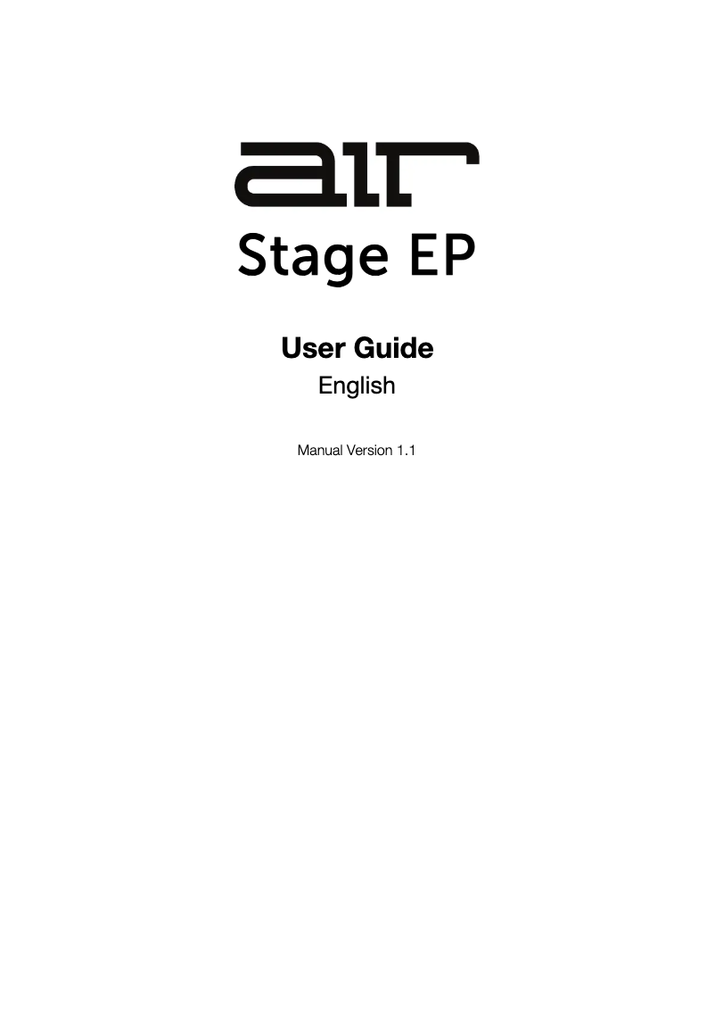 Image de la première page du manuel de l'appareil Stage EP