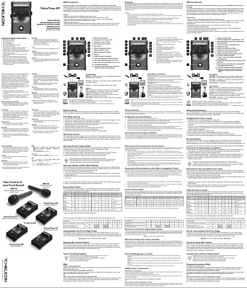 Page n°1 - Mode d'emploi TC Helicon VoiceTone H1