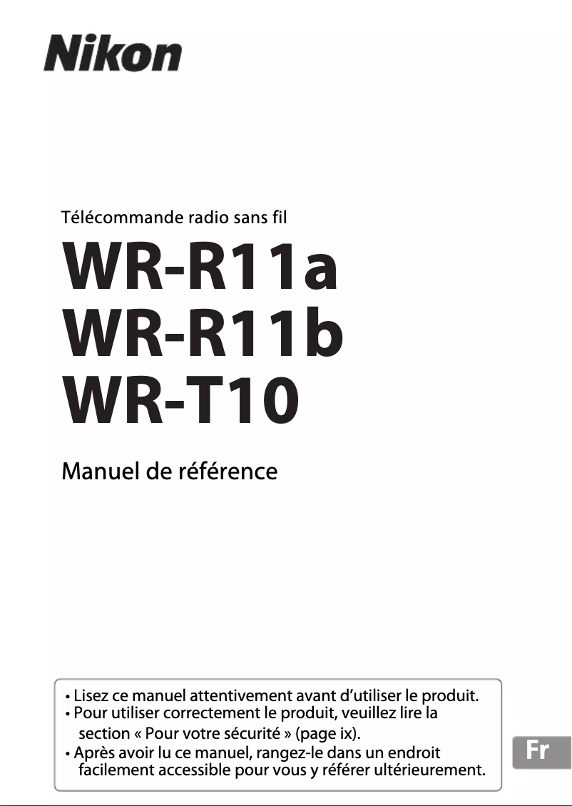 Page 1 de la notice Manuel utilisateur Nikon WR-R11b