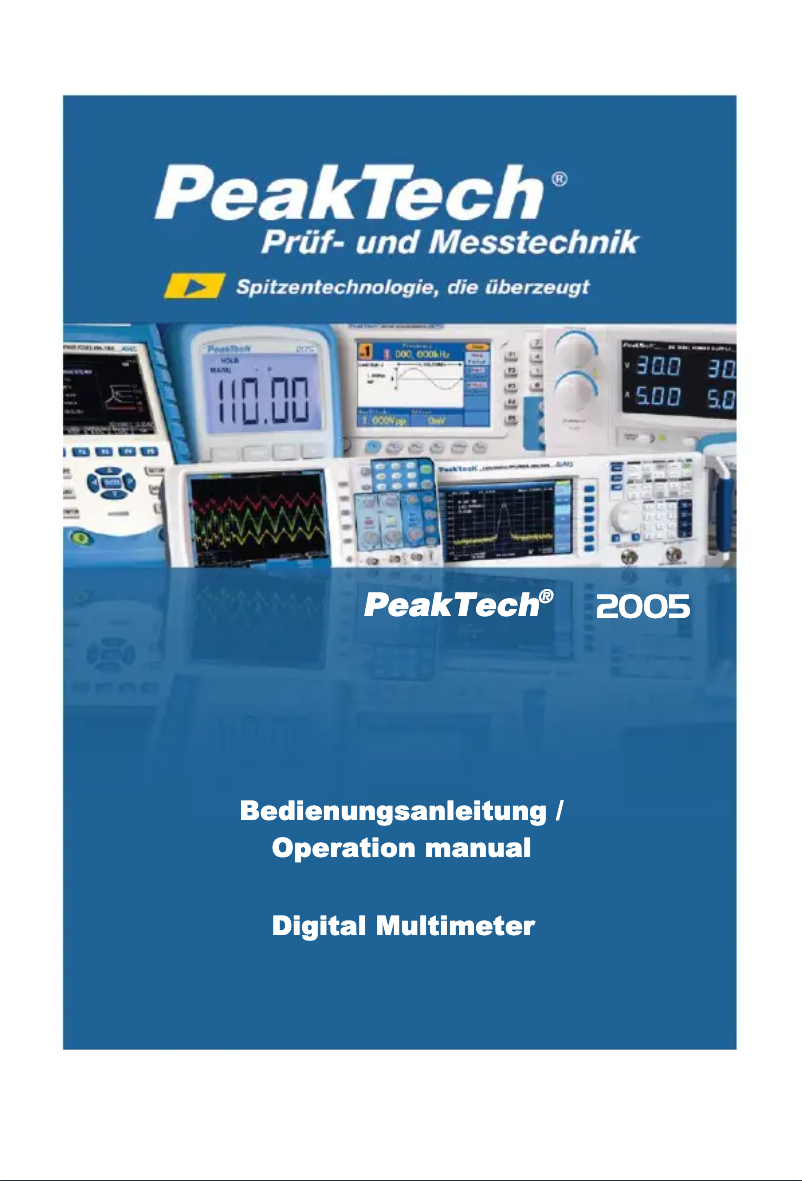 Page 1 de la notice Manuel utilisateur PeakTech 2005