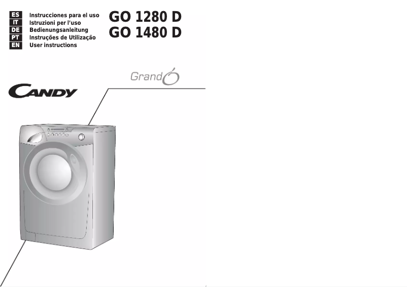 Page n°1 - Manuel utilisateur Candy GO 1480D-37