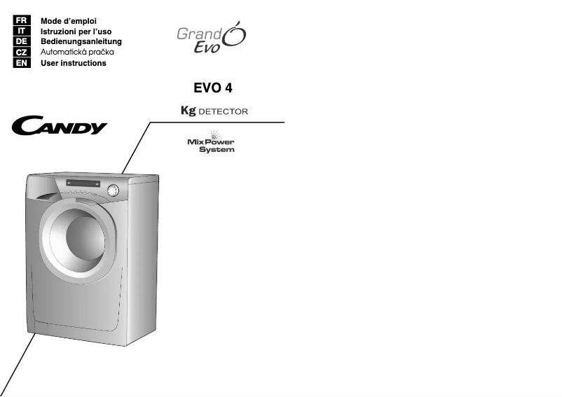 Page 1 de la notice Manuel utilisateur Candy EVO4 1273DW3-01