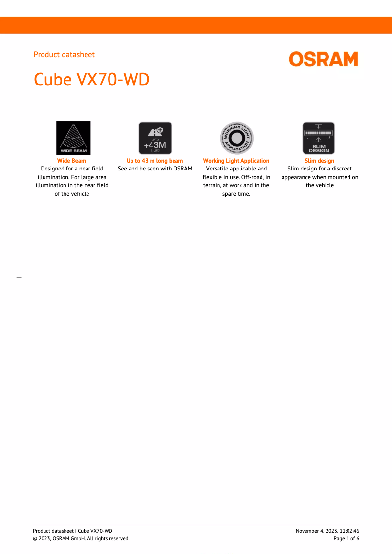 Image de la première page du manuel de l'appareil VX70-WD