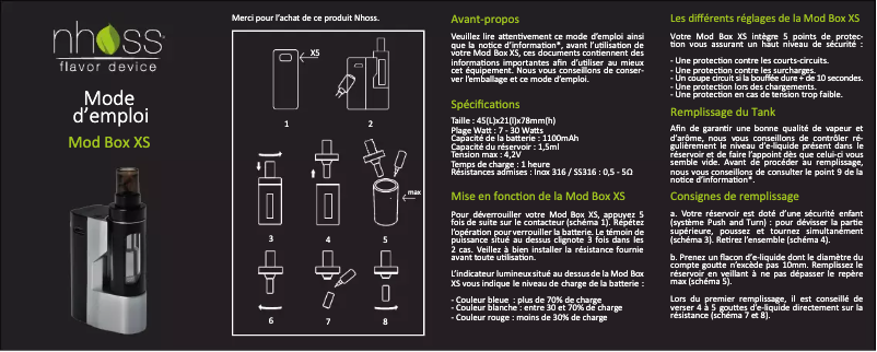 Image de la première page du manuel de l'appareil Mod Box XS