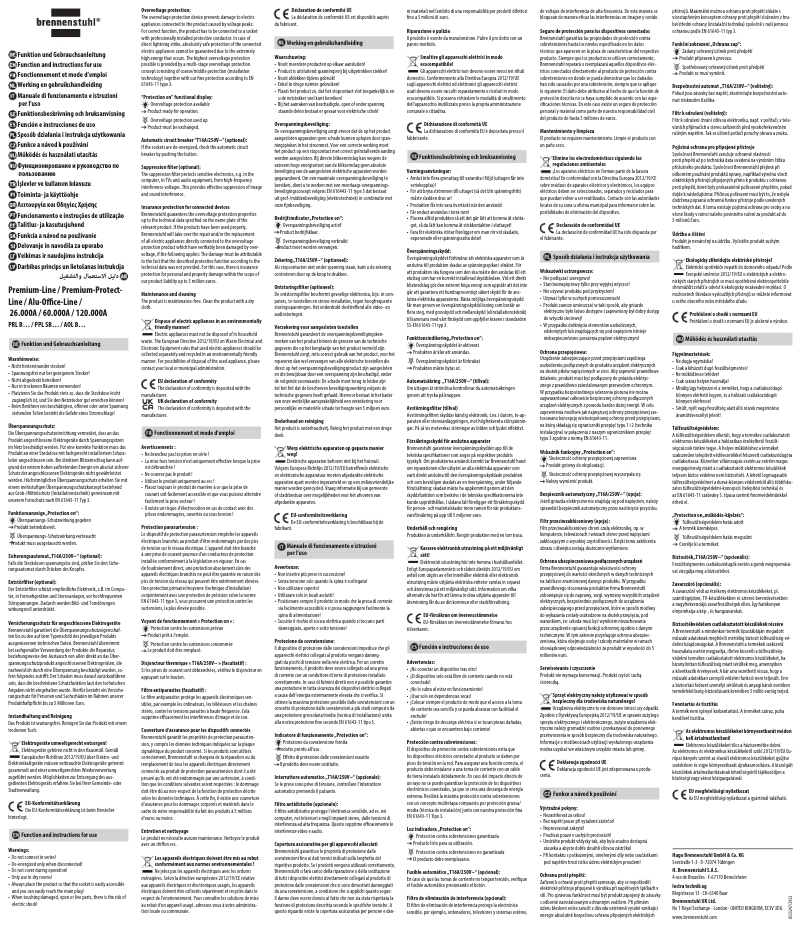 Image de la première page du manuel de l'appareil Premium-Protect-Line 60.000A