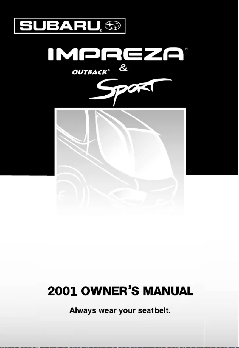 Page n°1 - Manuel utilisateur Subaru Impreza Outback Sport (2001)