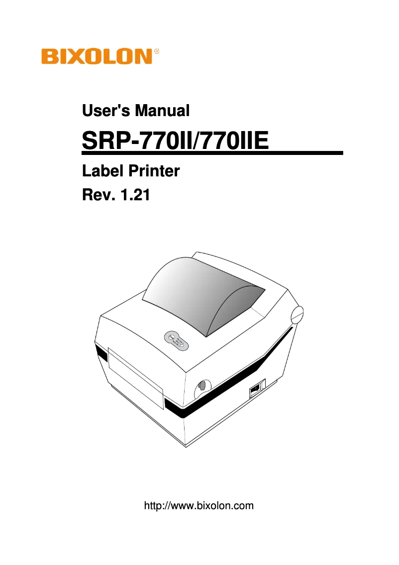 Page n°1 - Manuel utilisateur Bixolon SRP-770II