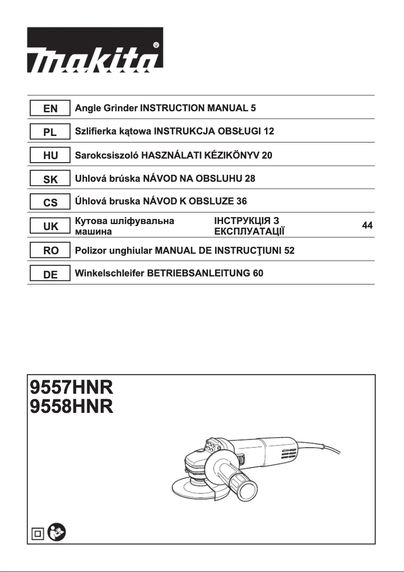 Page 1 de la notice Manuel utilisateur Makita 9557HNR