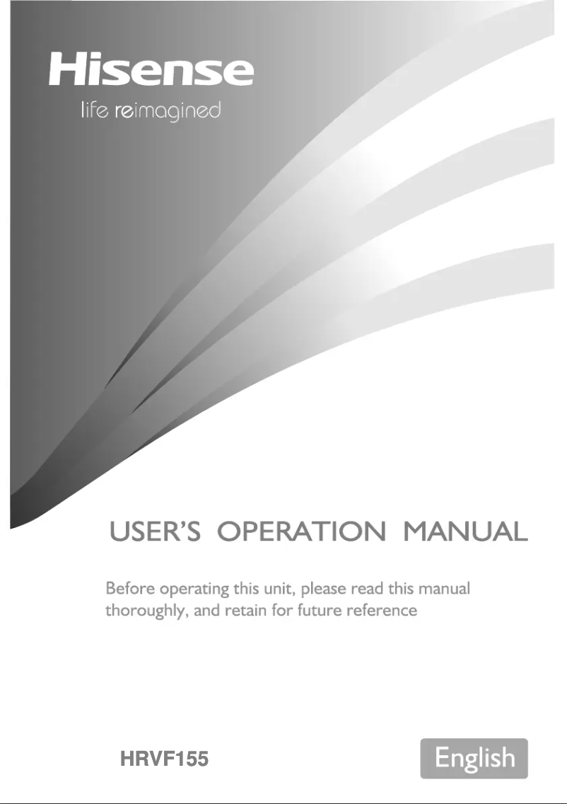 Page 1 of the manual User Manual Hisense HRVF155