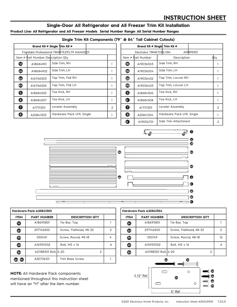 Page n°1 - Manuel utilisateur Frigidaire TRMKTEZ2FL79