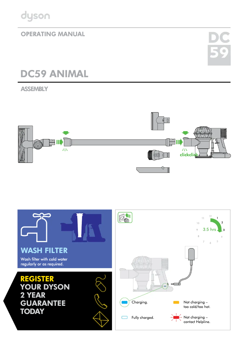 Page n°1 - Manuel utilisateur Dyson DC59 Animal