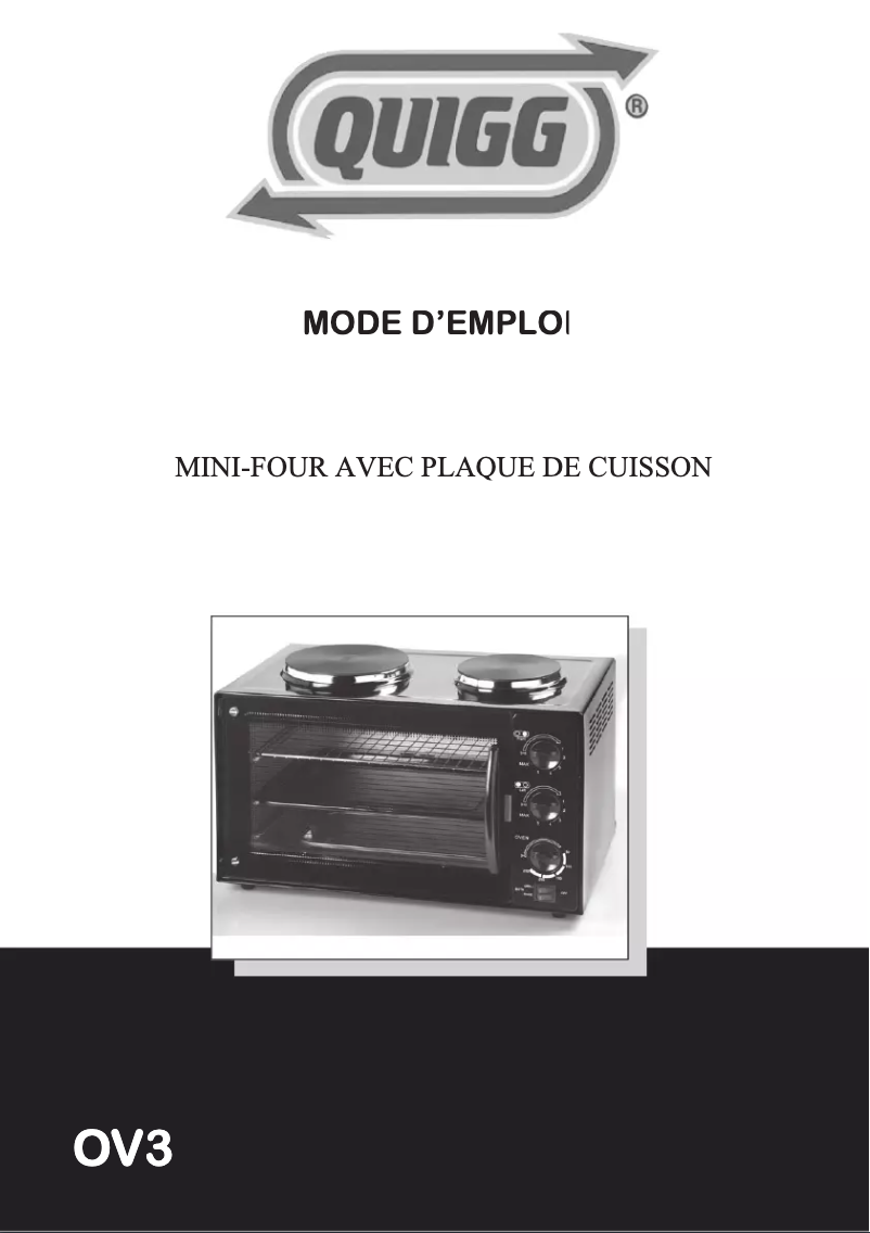 Page 1 de la notice Manuel utilisateur Quigg OV 3