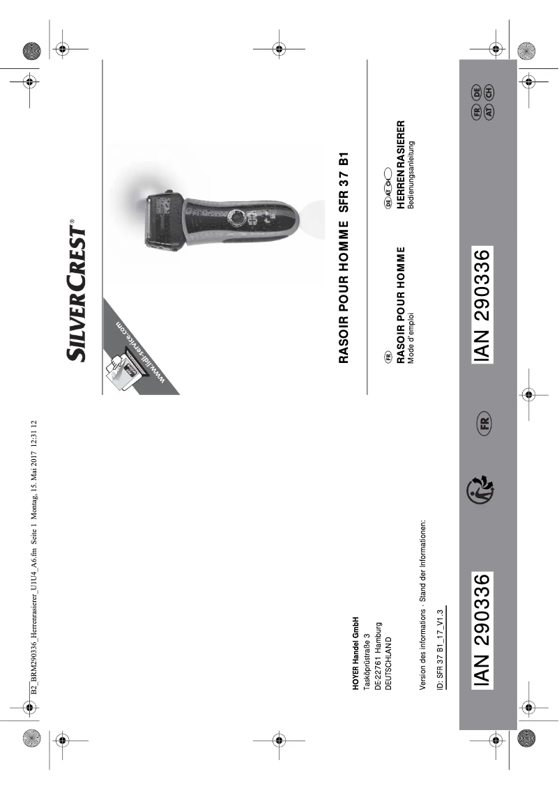 Page n°1 - Manuel utilisateur SilverCrest SFR 37 B1