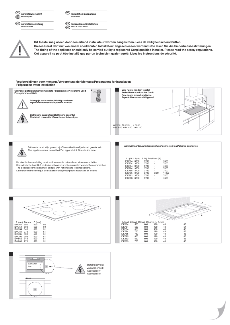 Page n°1 - Guide d'installation Pelgrim IDK264ONY