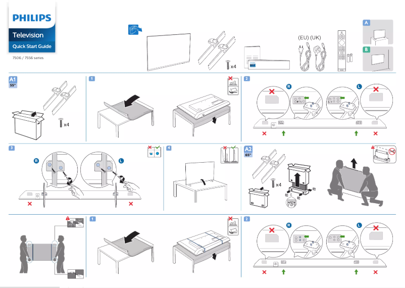 Imagen de la primera página del manual del dispositivo 55PUS7556