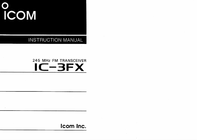 Page n°1 - Manuel utilisateur ICOM IC-3FX