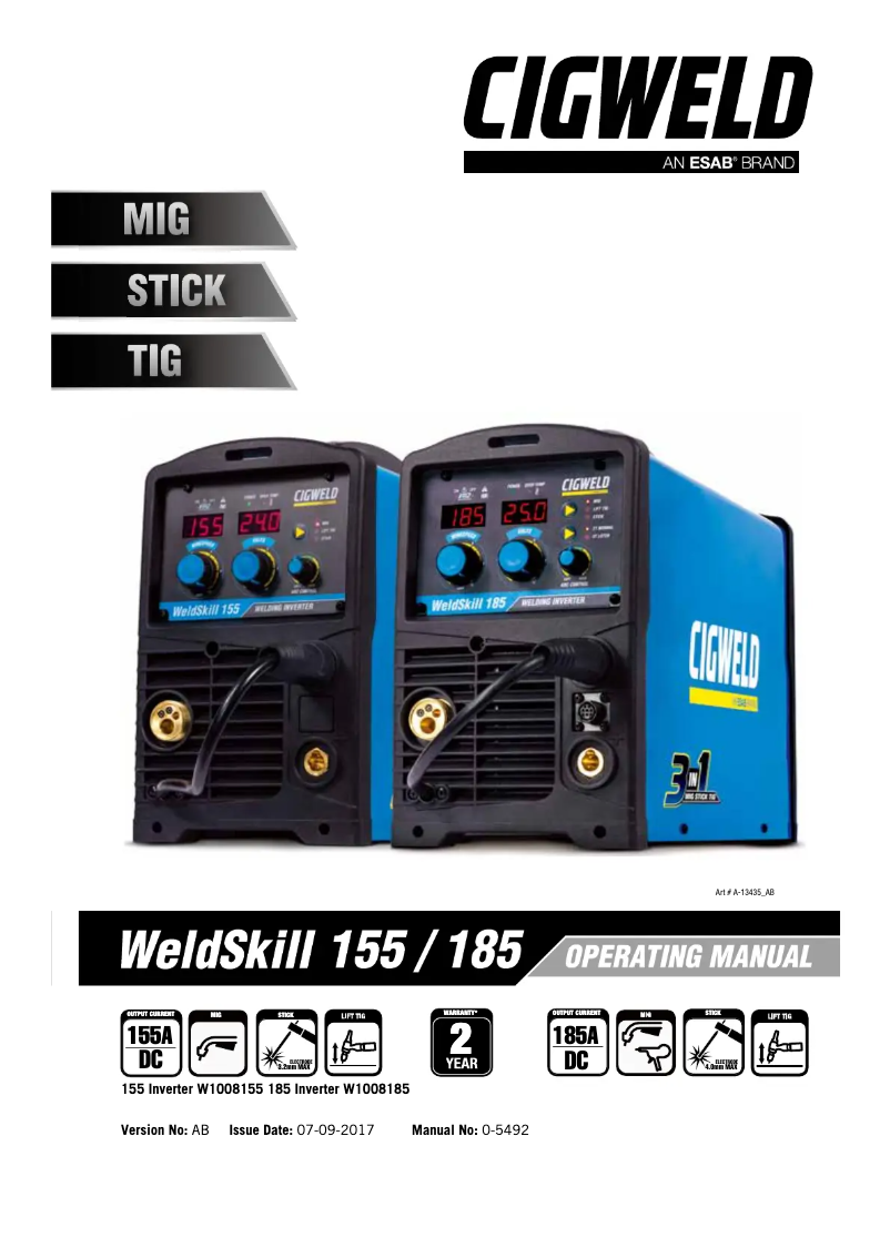 Page n°1 - Manuel utilisateur Cigweld WeldSkill 155