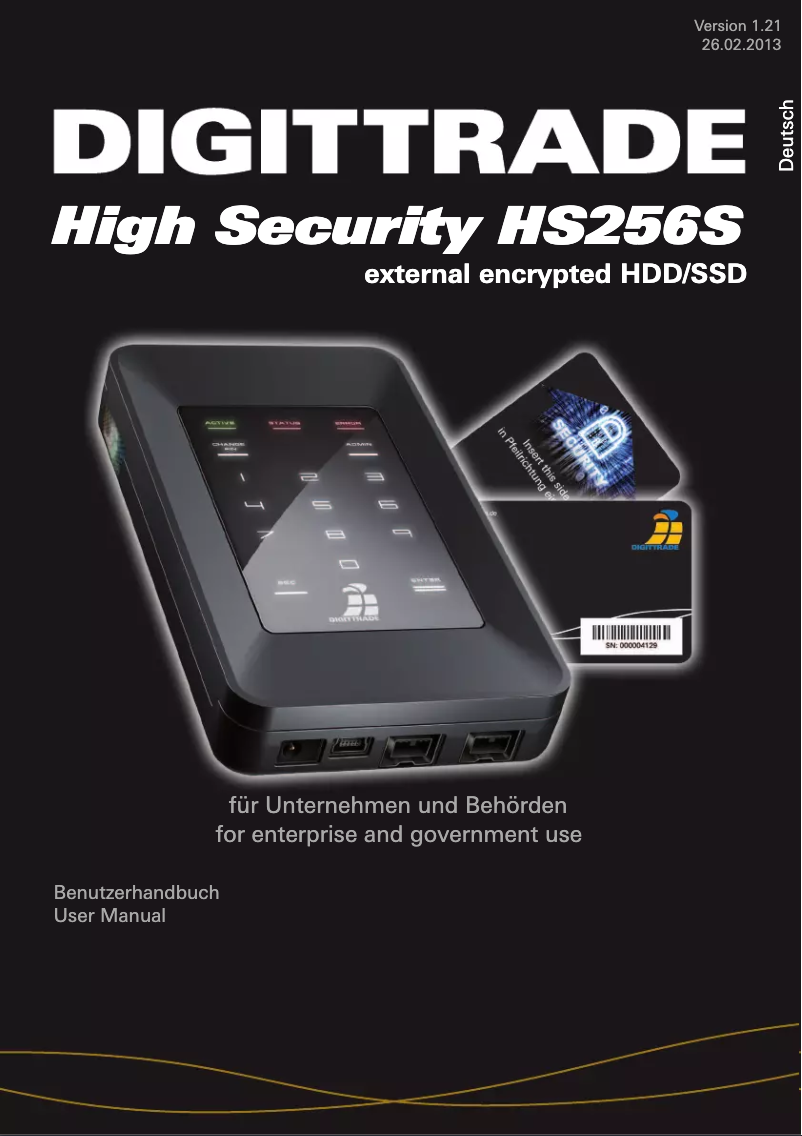 Page n°1 - Manuel utilisateur Digittrade HS256S