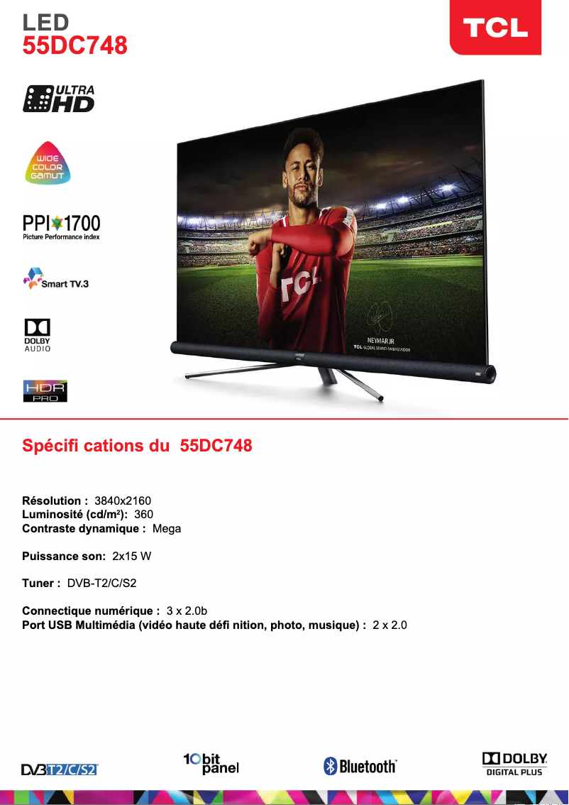 Imagen de la primera página del manual del dispositivo 55DC748