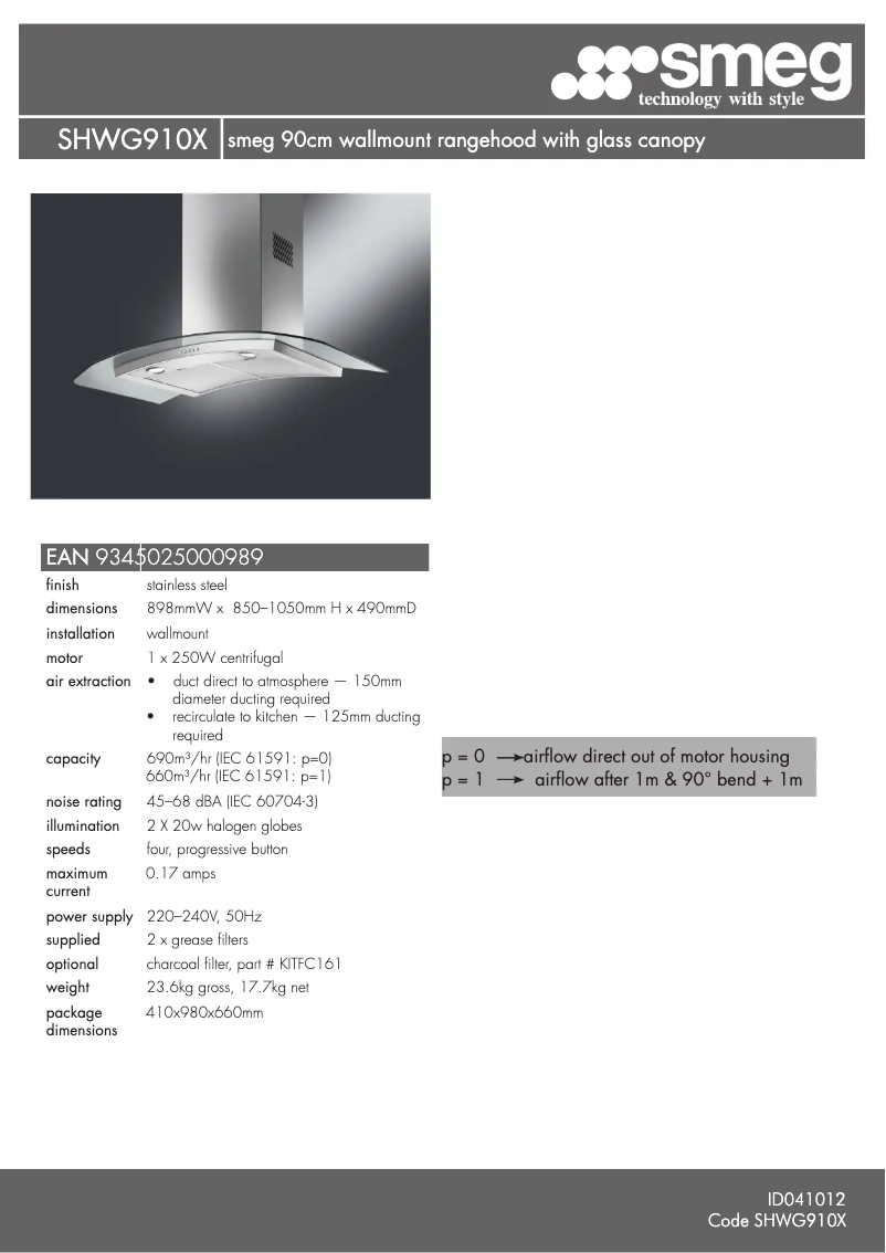 Image de la première page du manuel de l'appareil SHWG910X