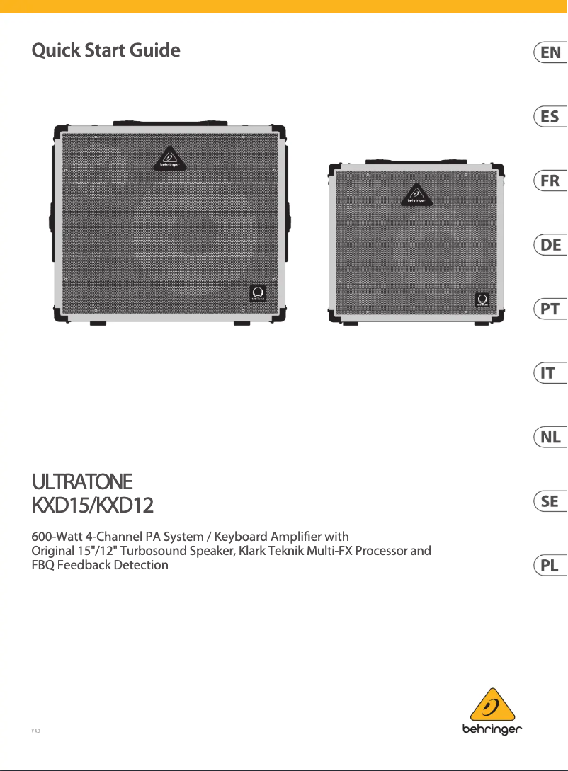 Page n°1 - Guide de démarrage rapide Behringer Ultratone KXD12