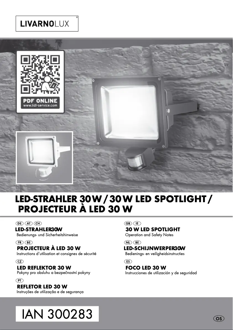 Page 1 de la notice Manuel utilisateur Livarno Lux IAN 285643