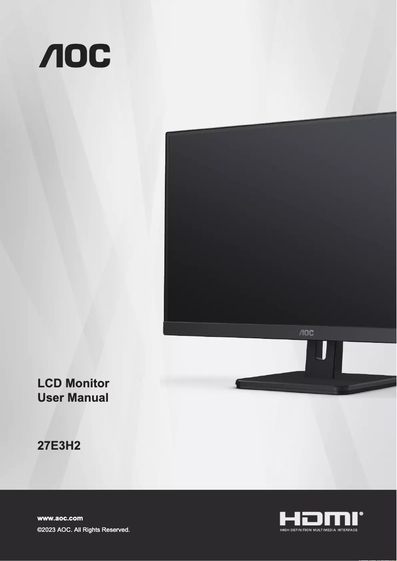 Page n°1 - Manuel utilisateur AOC 27E3H2