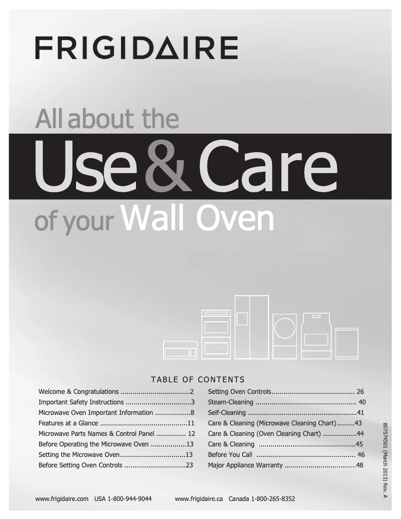 Page 1 de la notice Manuel utilisateur Frigidaire FPMC3085PF