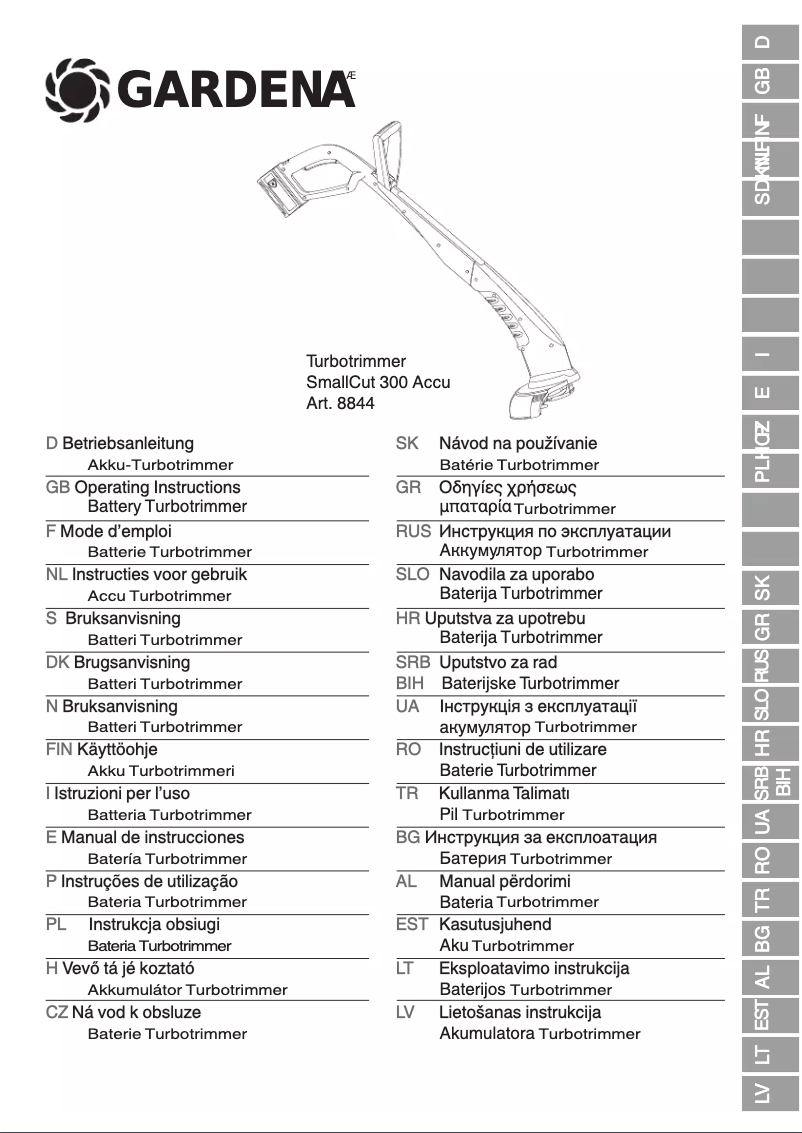 Page 1 de la notice Manuel utilisateur Gardena SmallCut 300