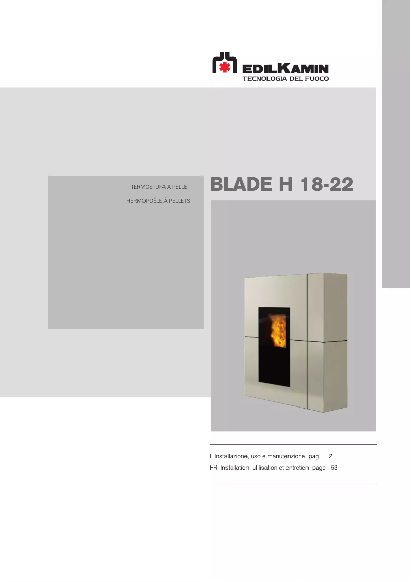 Page n°1 - Manuel utilisateur Edilkamin BLADE H