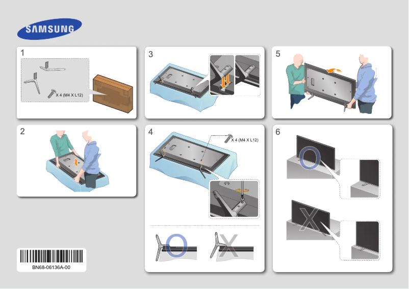 Page 1 de la notice Guide d'installation Samsung UE65H6400AK