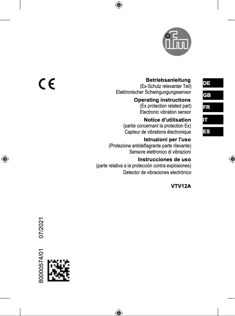 Página 1 del manual Manual de usuario IFM VTV12A