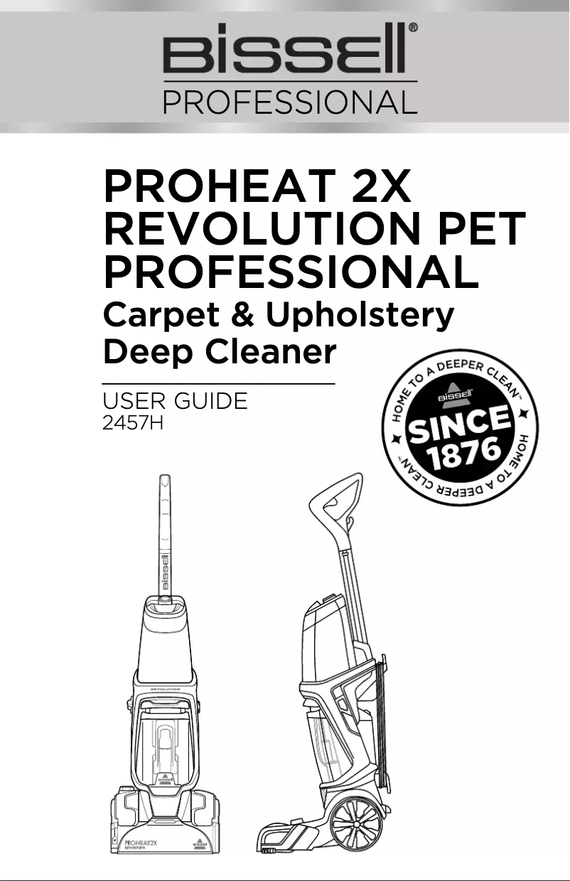 Page 1 de la notice Manuel utilisateur Bissell ProHeat 2X Revolution Pet Pro