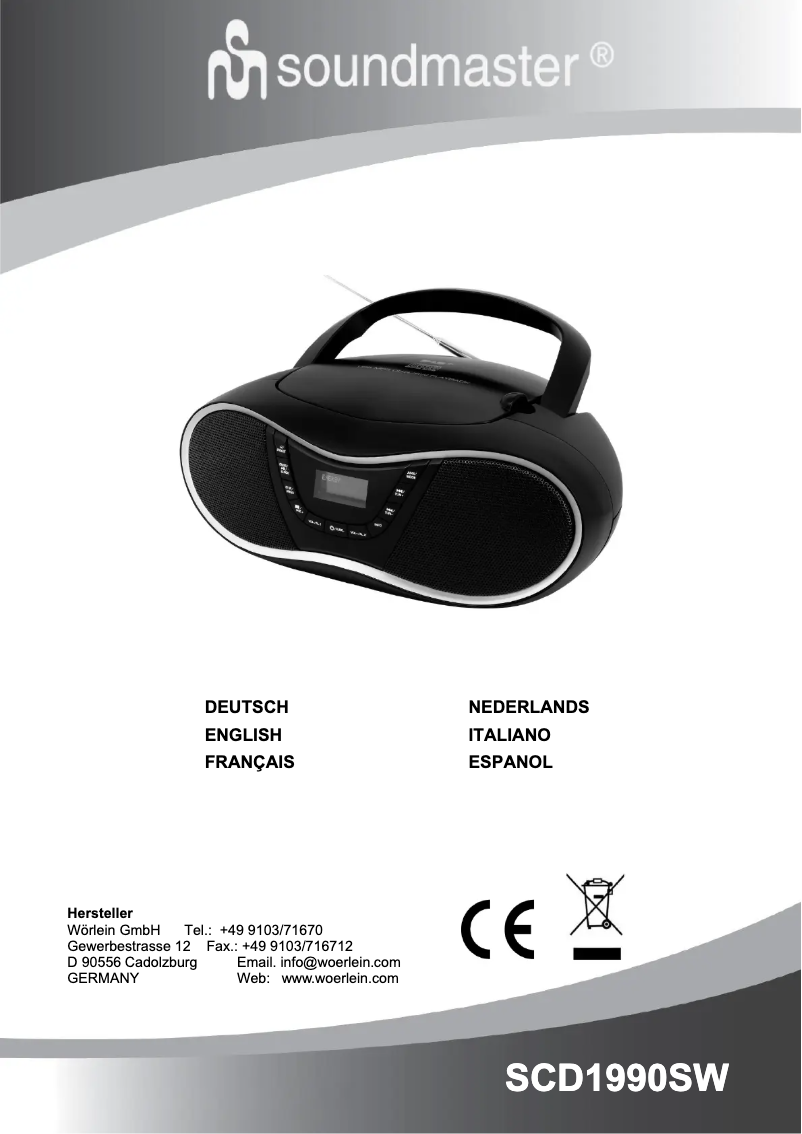 Página 1 del manual Manual de usuario Soundmaster SCD1990