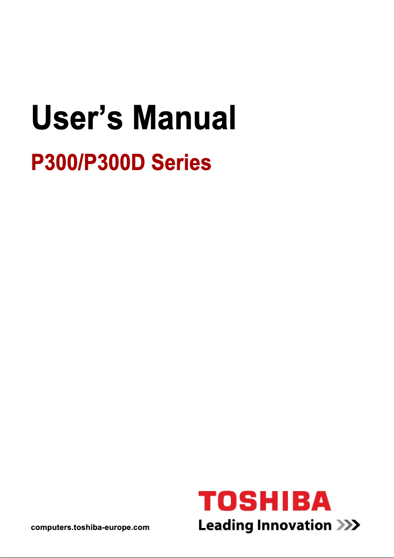 Page 1 de la notice Manuel utilisateur Toshiba Equium P300D