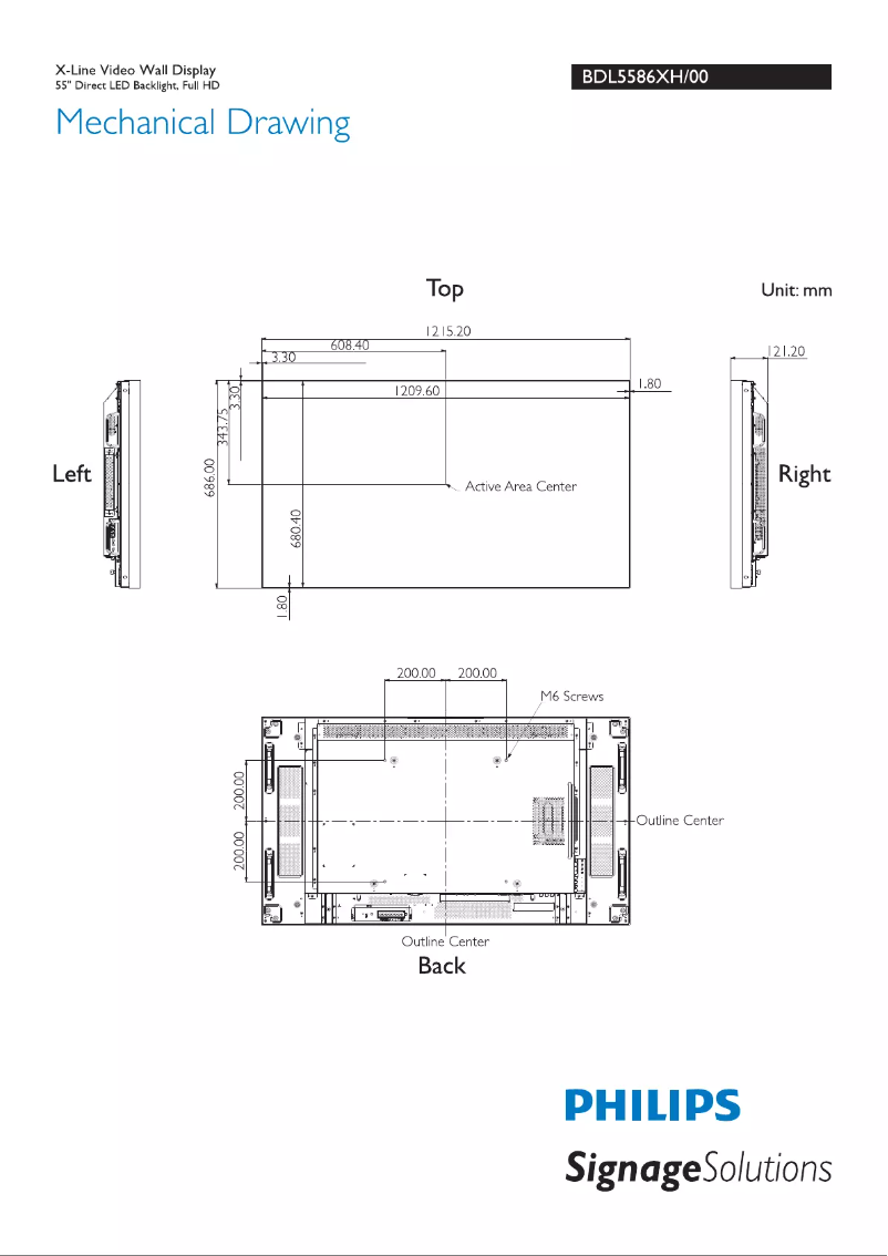Imagen de la primera página del manual del dispositivo Signage Solutions BDL5586XH
