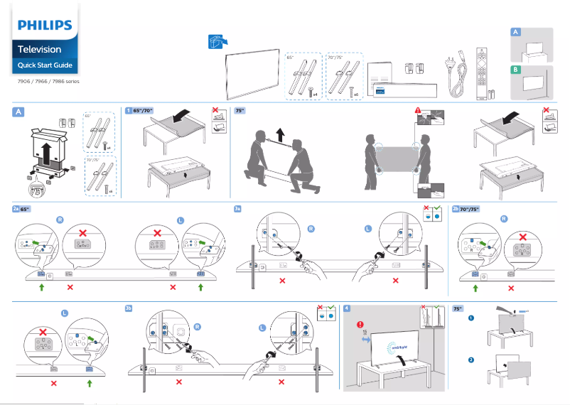 Page 1 de la notice Guide de démarrage rapide Philips 50PUN7906