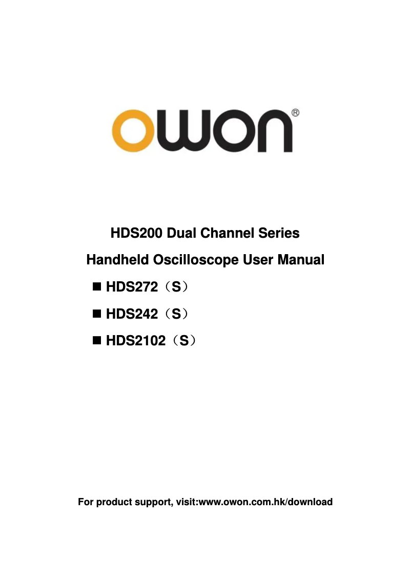 Page n°1 - Manuel utilisateur Owon HDS242