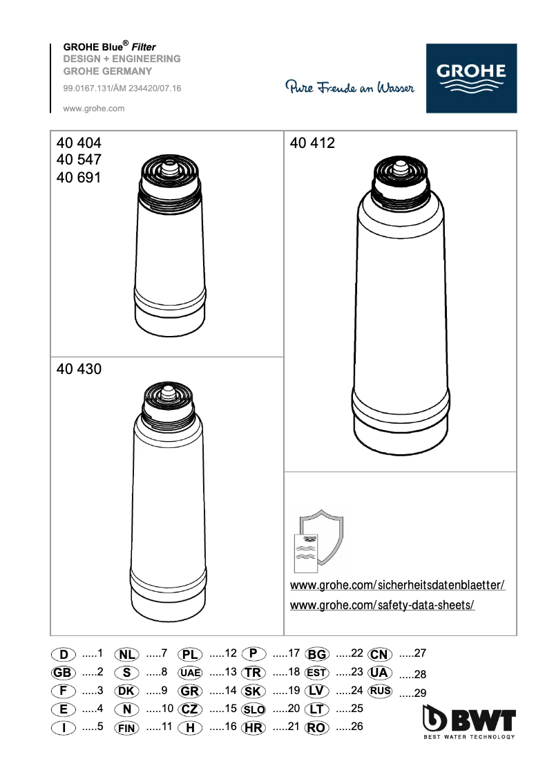 Page n°1 - Manuel utilisateur Grohe 40404001