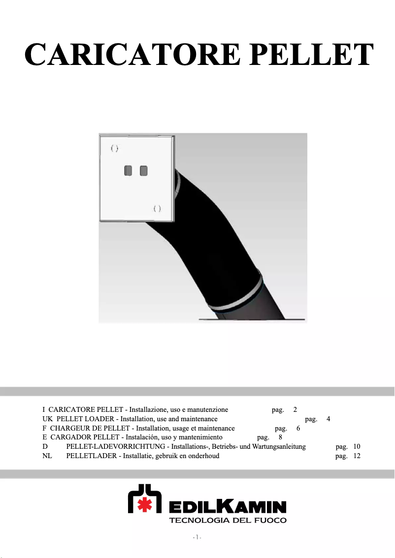 Page 1 de la notice Manuel utilisateur Edilkamin PELLET LOADER